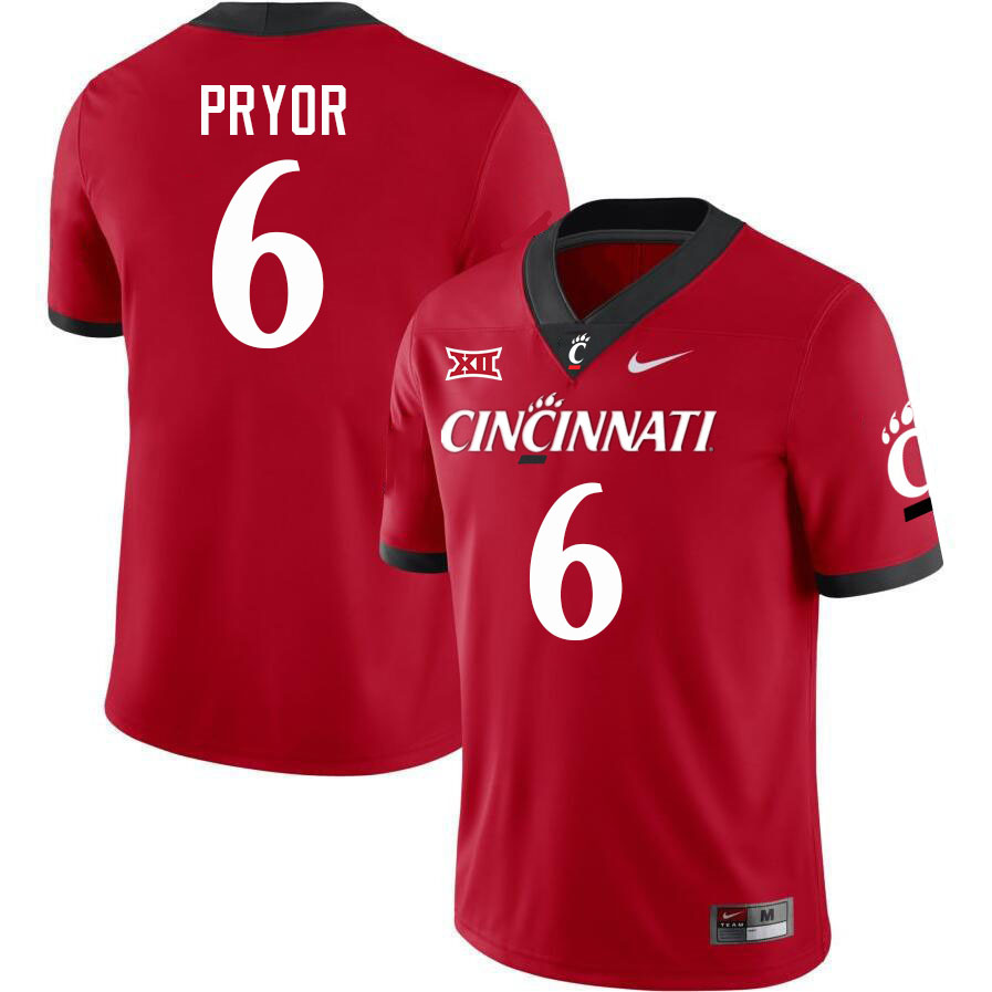 Cincinnati Bearcats #6 Evan Pryor College Football Jerseys Stitched-Red